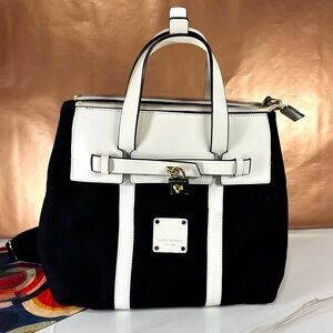 Henri Bendel Black & White Canvas Jetsetter